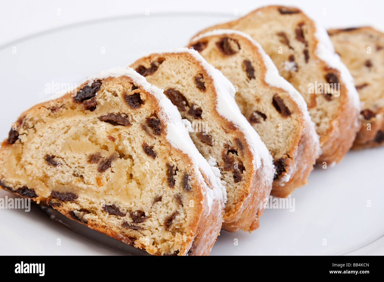 stollen loaf  / fruitcake Stock Photo