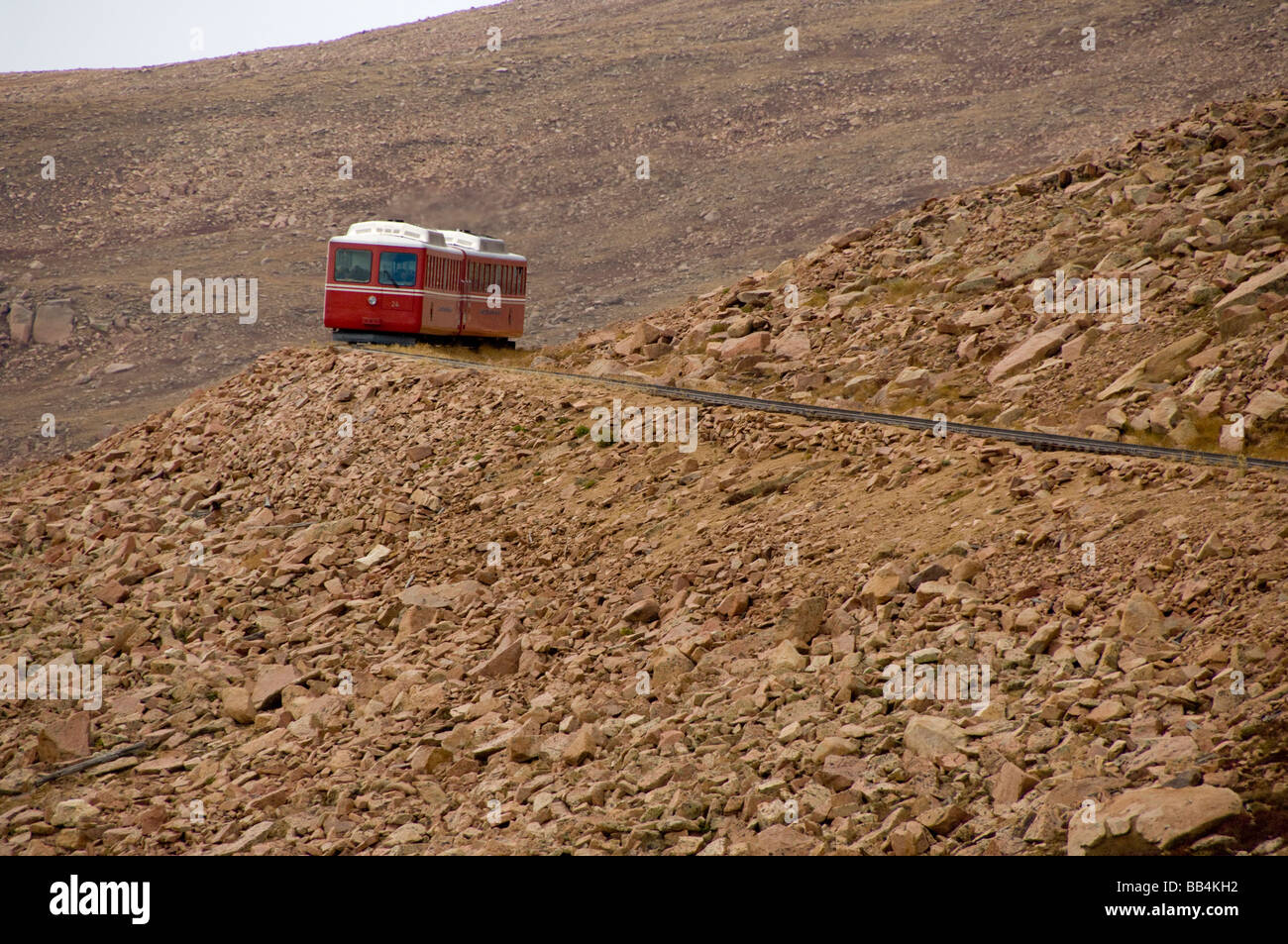 Colorado, Colorado Springs. Pikes Peak Cog Railway. Views from the train above tree line. Property released. Stock Photo