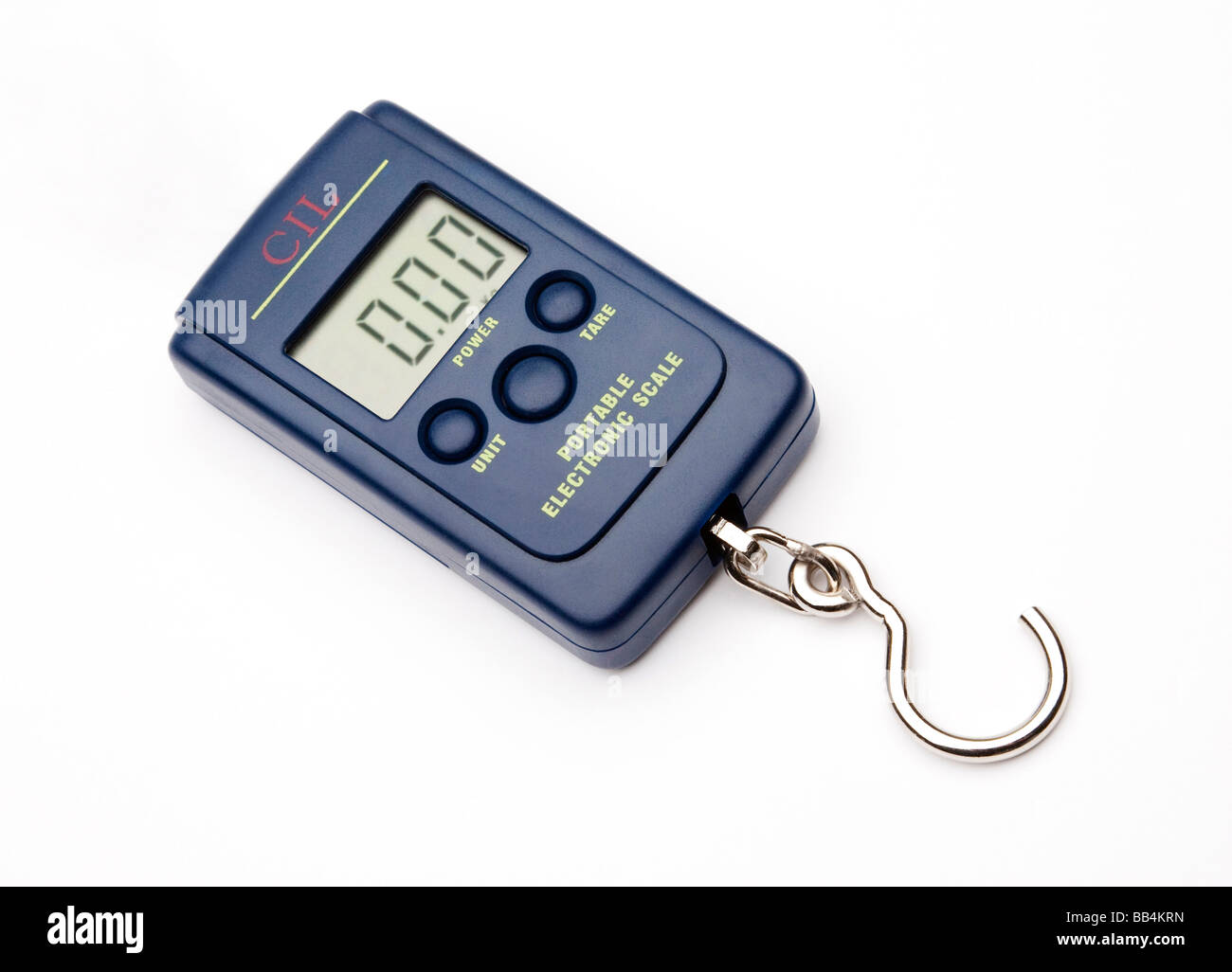digital weighing hanging scales / balance that can weight up to 40Kg in 20g units Stock Photo