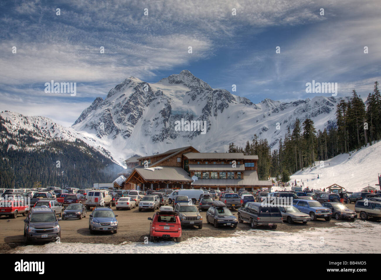 WA, Mount Baker Ski Area, White Salmon Lodge, and Mount Shuksan Stock