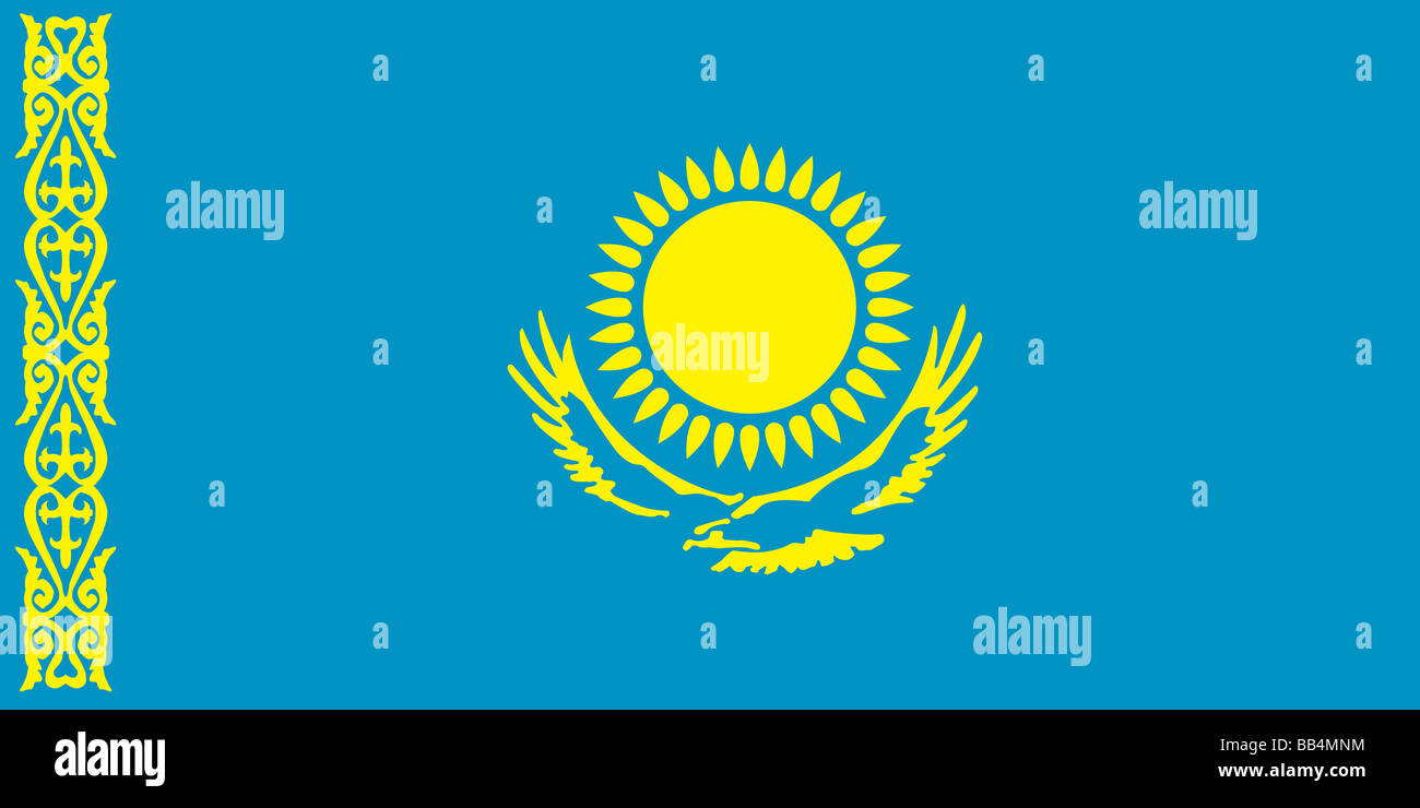 flag of Kazakhstan Stock Photo