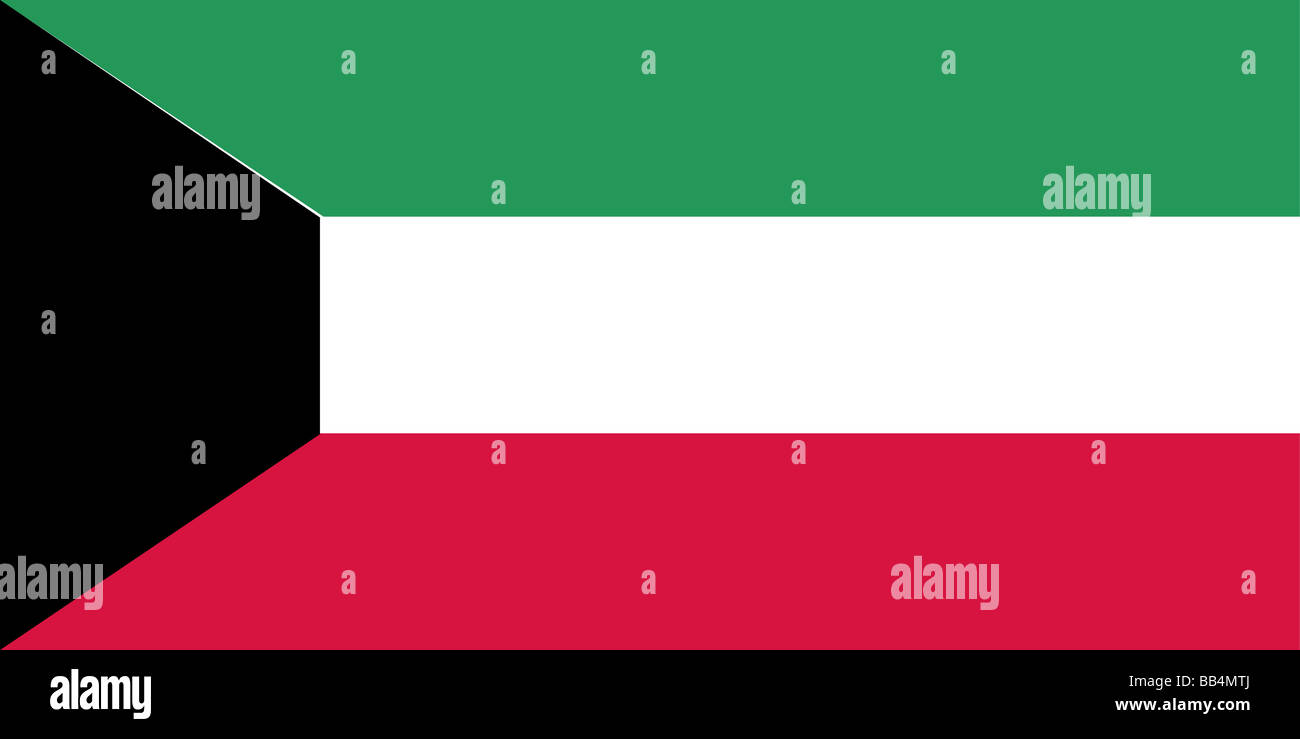 flag of Kuwait Stock Photo