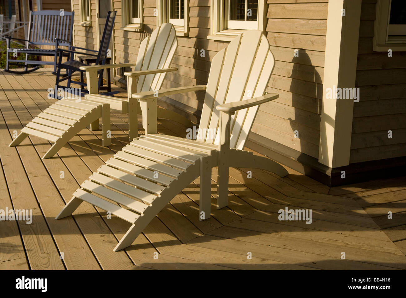 NA, USA, Washington State, Pacific Beach, Seabrook, chaise lounge