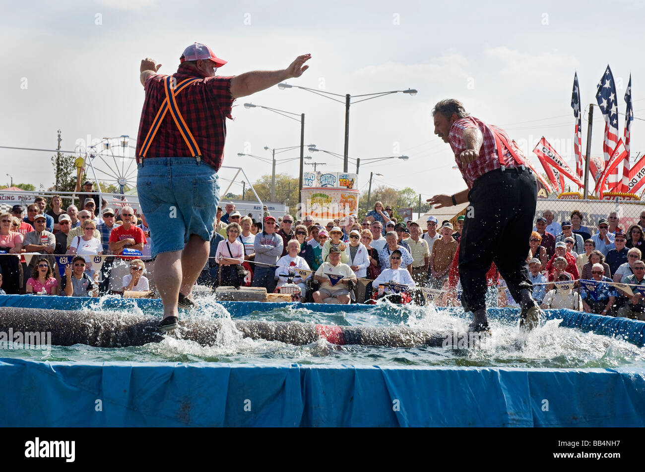 lumberjack competition at Florida Strawberry Festival Plant City Florida Stock Photo