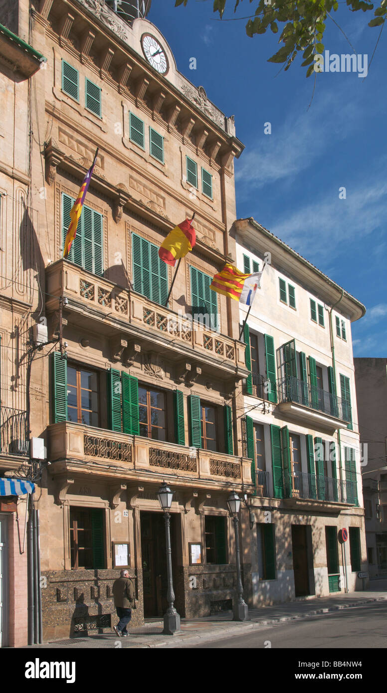 Typical architecture Plaza Espana Llucmajor Mallorca Balearic Islands Spain Stock Photo