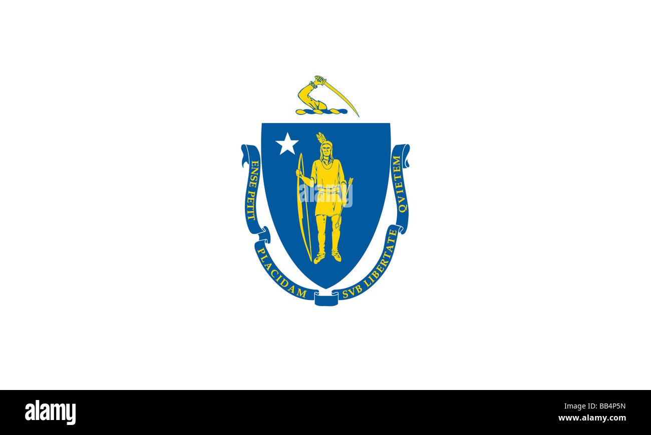 Massachusetts state flag Stock Photo