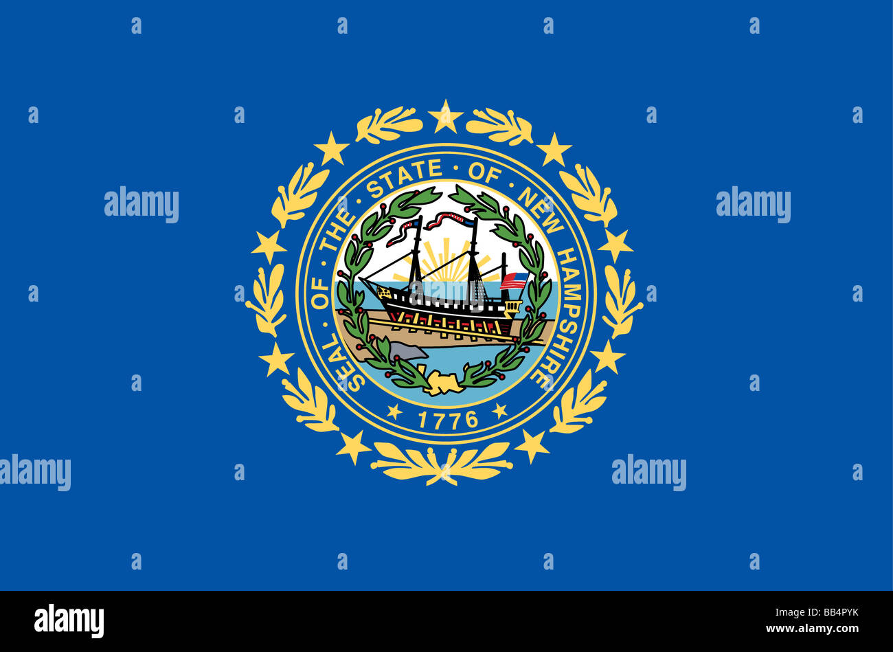 New Hampshire state flag Stock Photo Alamy