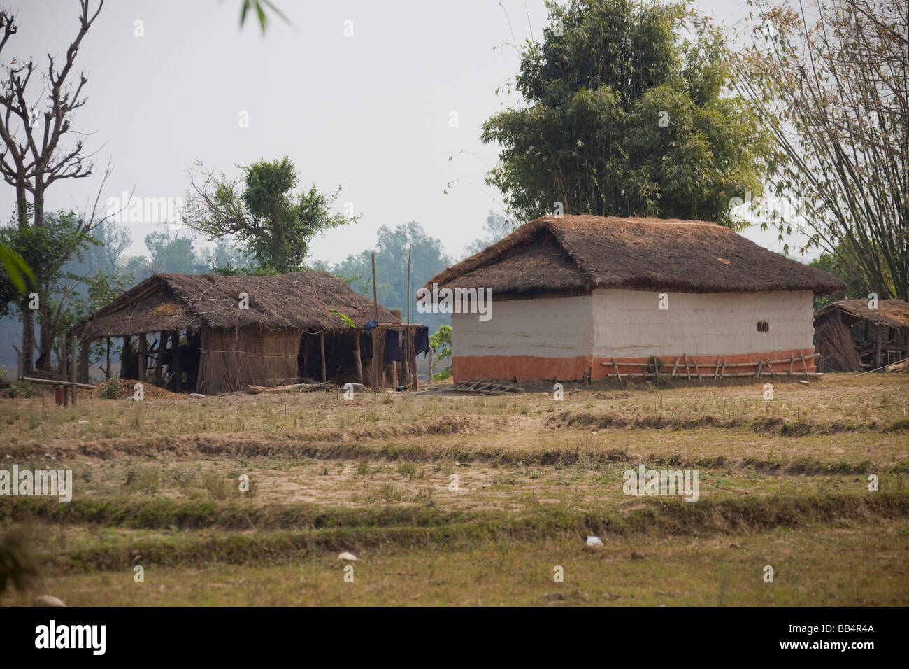 Children playing in remote village Chitwan National Park Nepal Stock ...