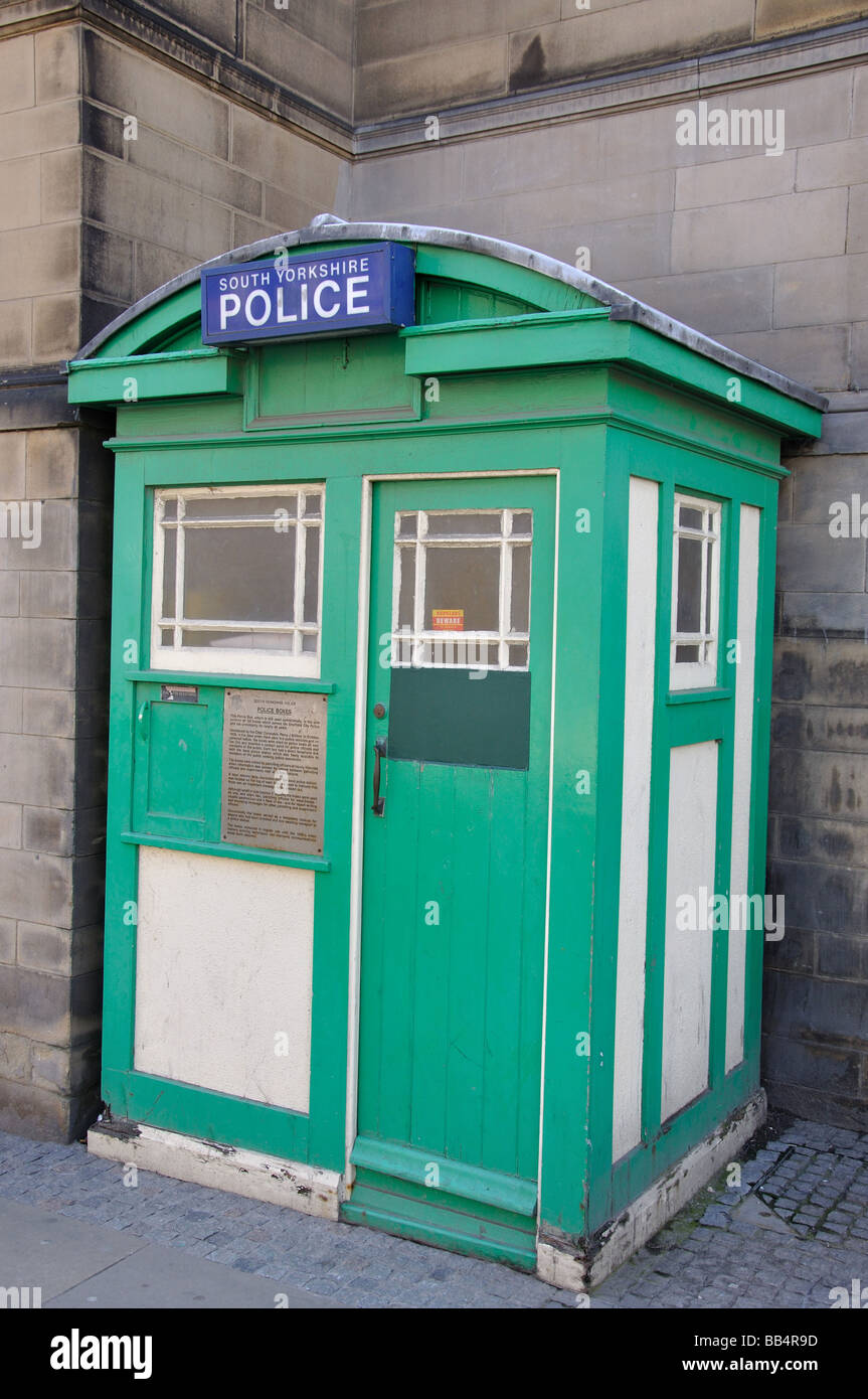 Antique South Yorkshire Police Box, Sheffield, South Yorkshire, England, United Kingdom Stock Photo