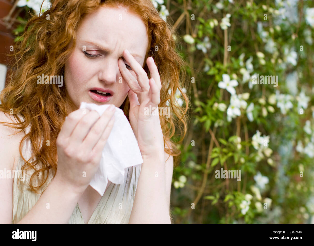 Girl with Hayfever Stock Photo