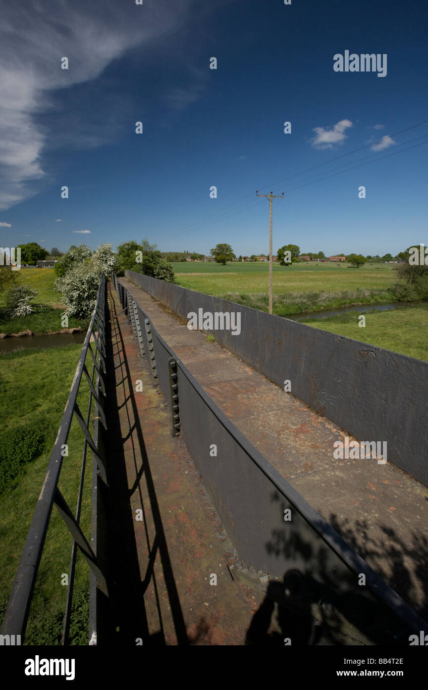 Thomas Telford's Cast Iron Aqueduct carrying the Shropshire Union Canal over the River Tern