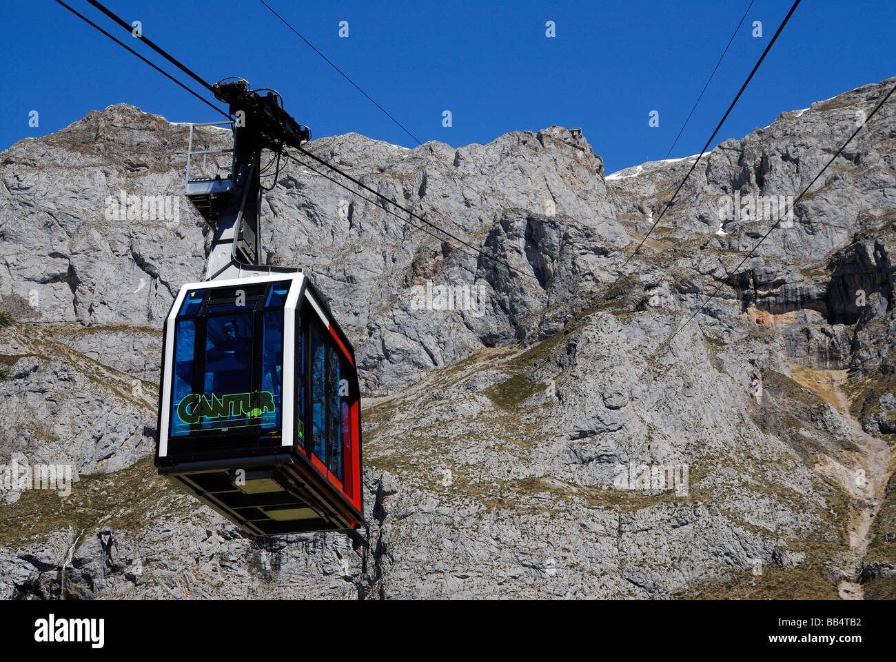 Cable Car, Fuente De, Picos de Europa mountains, Spain Stock Photo