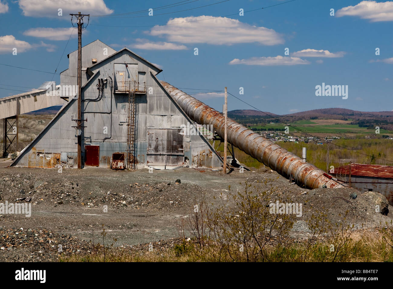 Abandoned asbestos mining site in Thetford Mines (Quebec, Canada Stock