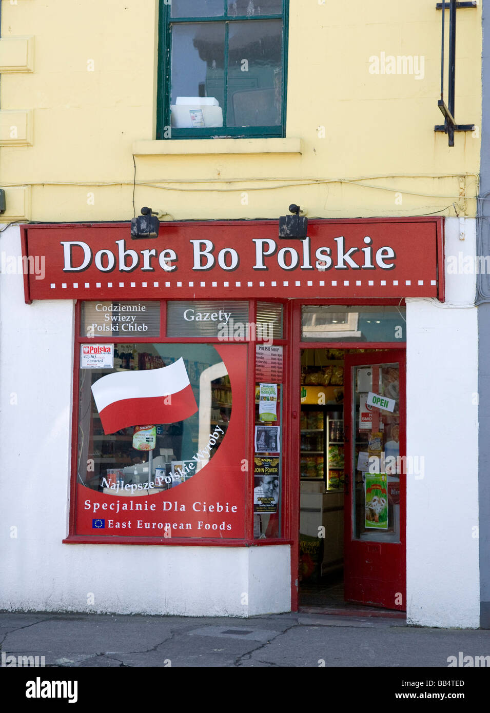 Europe, Ireland, Westport. A Polish grocery store featuring Eastern European foods. Stock Photo