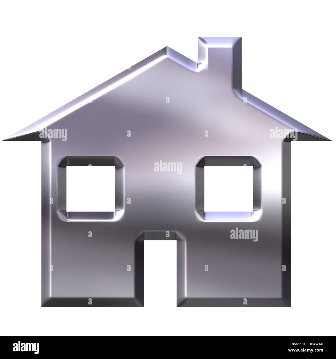 3d silver house Stock Photo Alamy