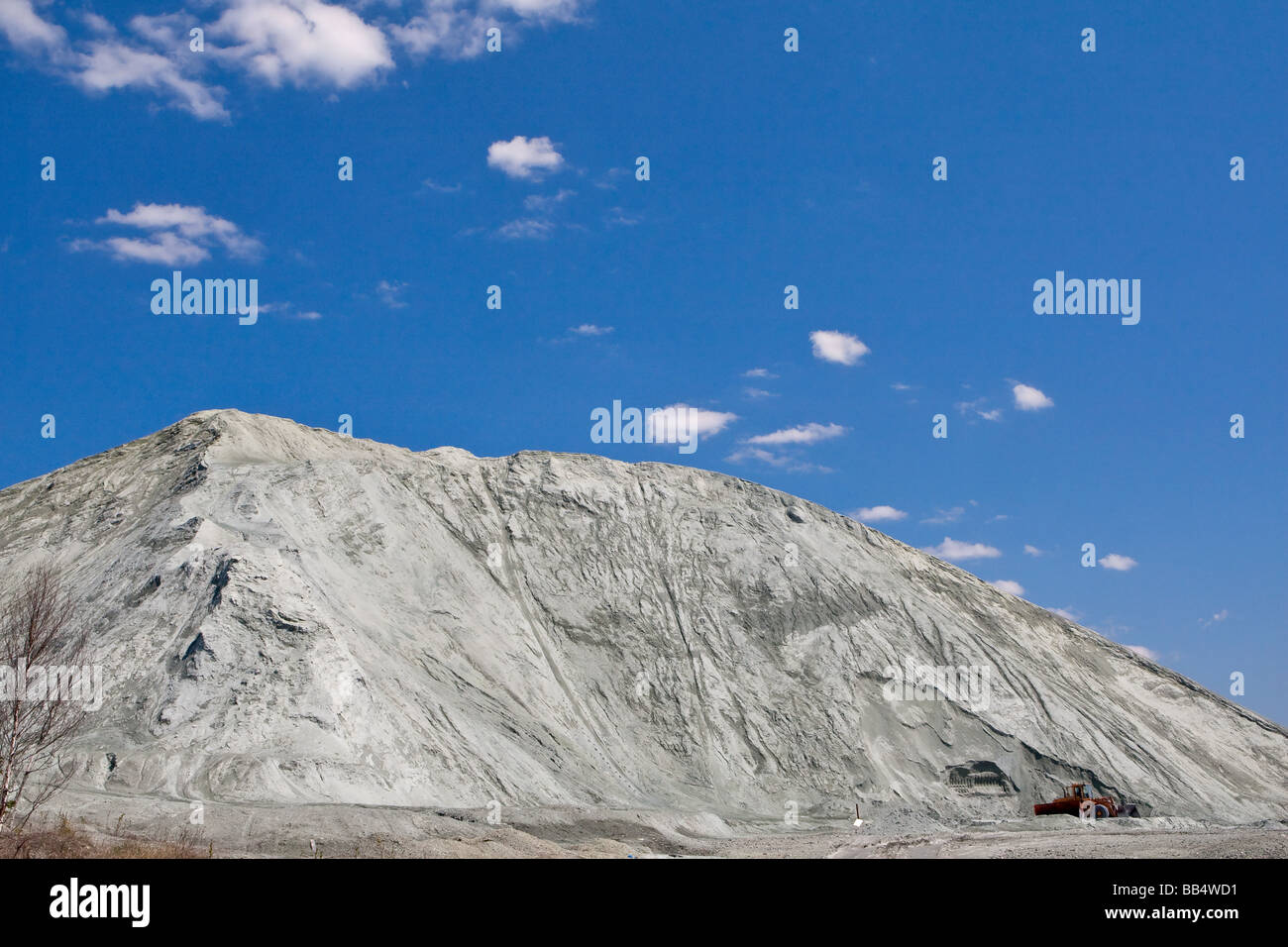 A truck is seen near an asbestos mine tailings in Thetford Mines Quebec