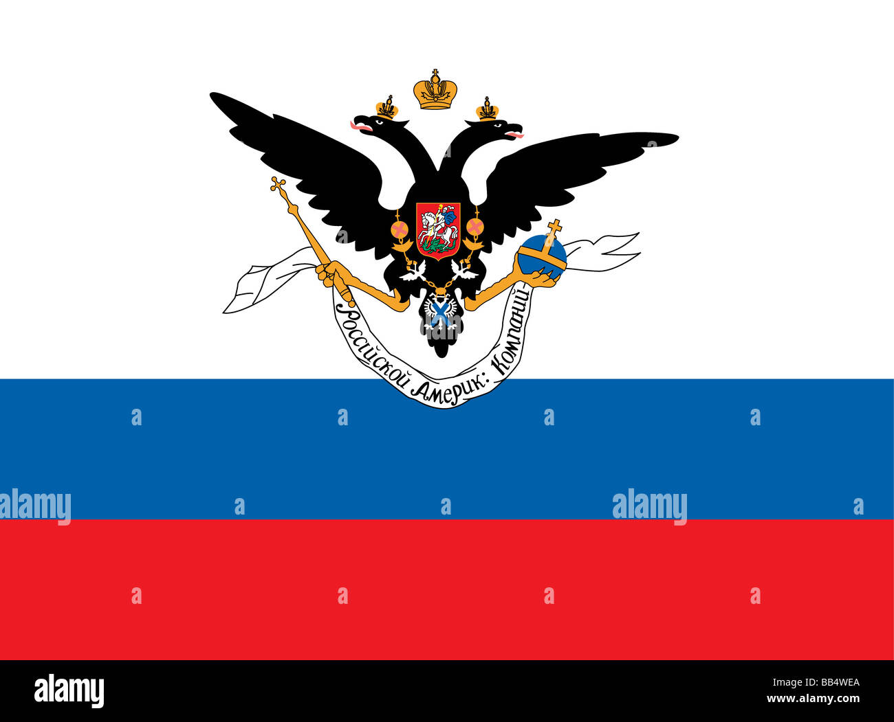 Russia flag ensign coat of arms with eagle Metal Print by Mapeti