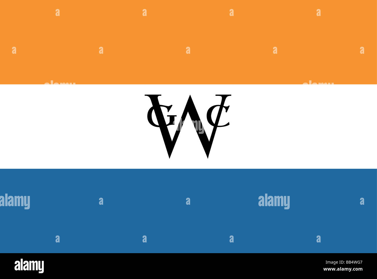 Historical flag of the United States of America. Flag of the Dutch West India Company, which existed from 1621 to 1794. Stock Photo