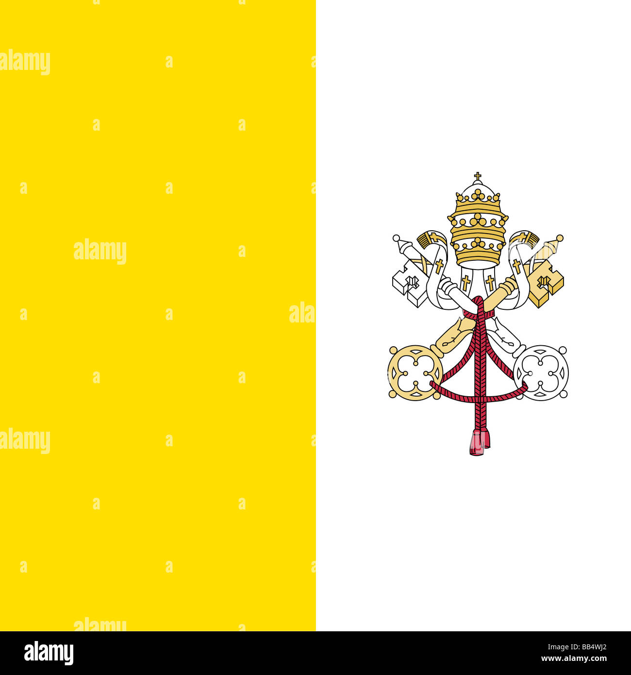 flag of Vatican City Stock Photo