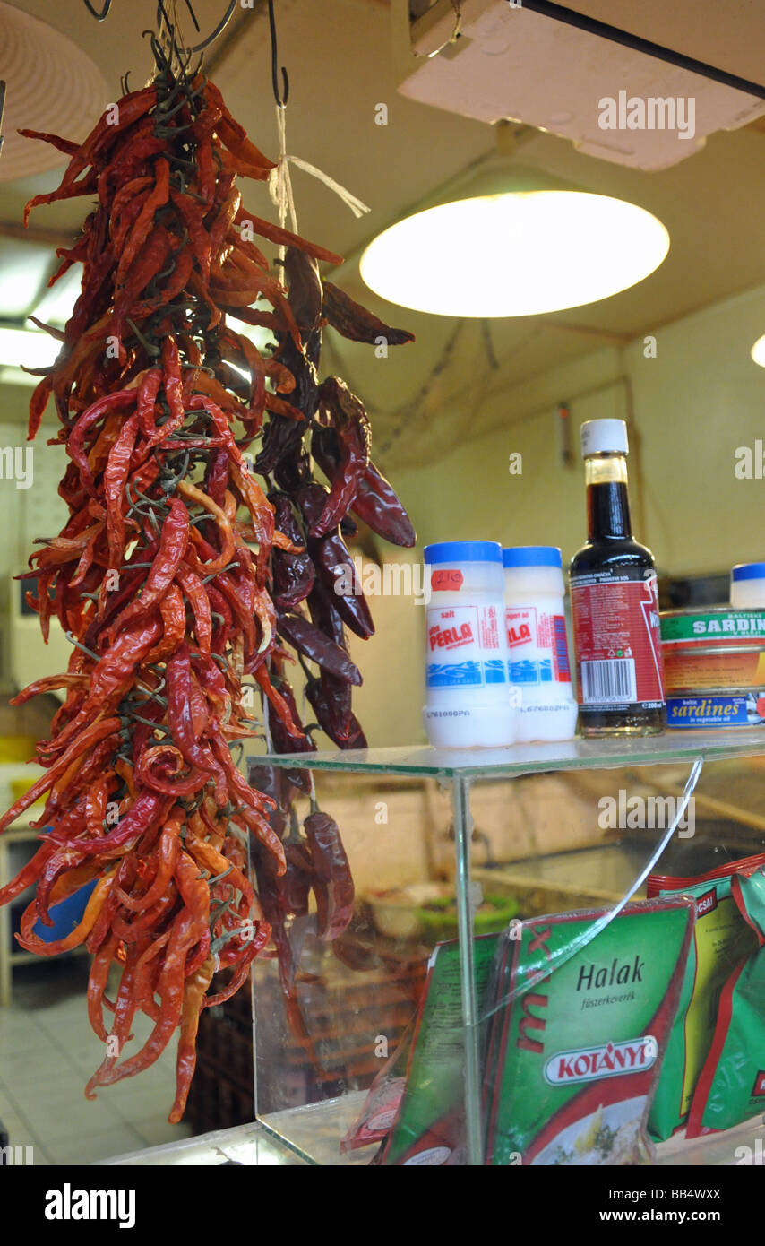 Paprika for sale at the Nagycsarnok (or Central) Market, Budapest