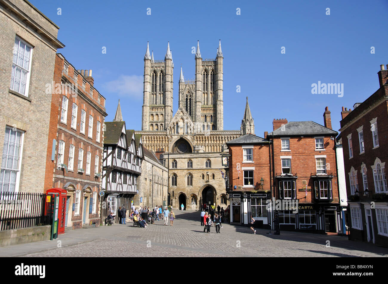 Lincoln Cathedral from Castle Hill Lincoln Lincolnshire England