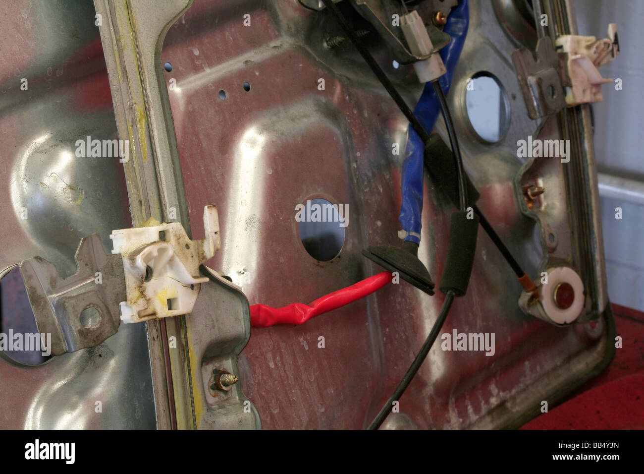 Automobile window raising and lowering mechanism Stock Photo Alamy