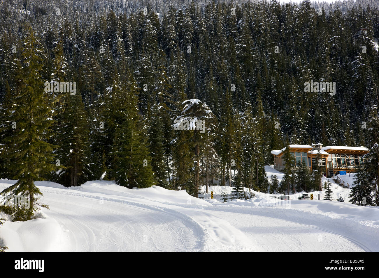 Whistler Olympic Park host of the Nordic events in the 2010 Vancouver Winter Olympics Whistler British Columbia Canada Stock Photo