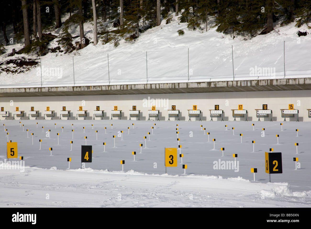 Biathlon Competition Centre at the Whistler Olympic Park Stock Photo
