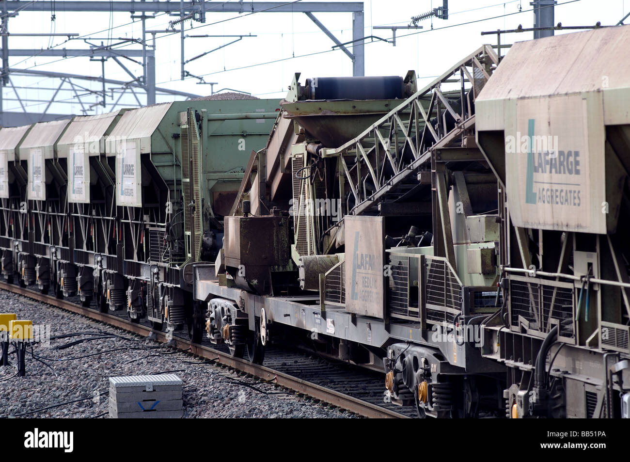 Lafarge Aggregates stone train, UK Stock Photo
