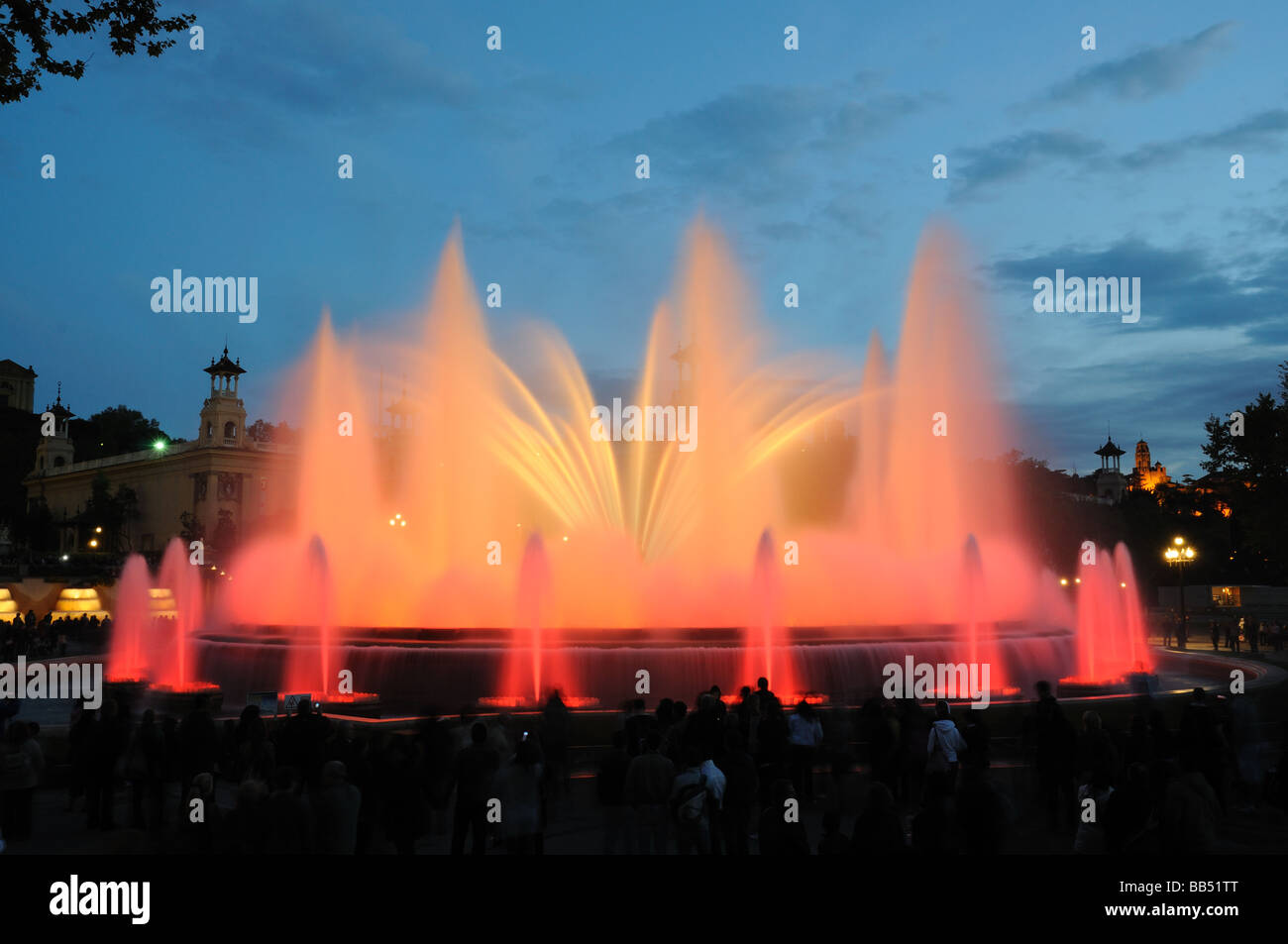 Font Magica - Magic Fountain in Barcelona Spain Stock Photo