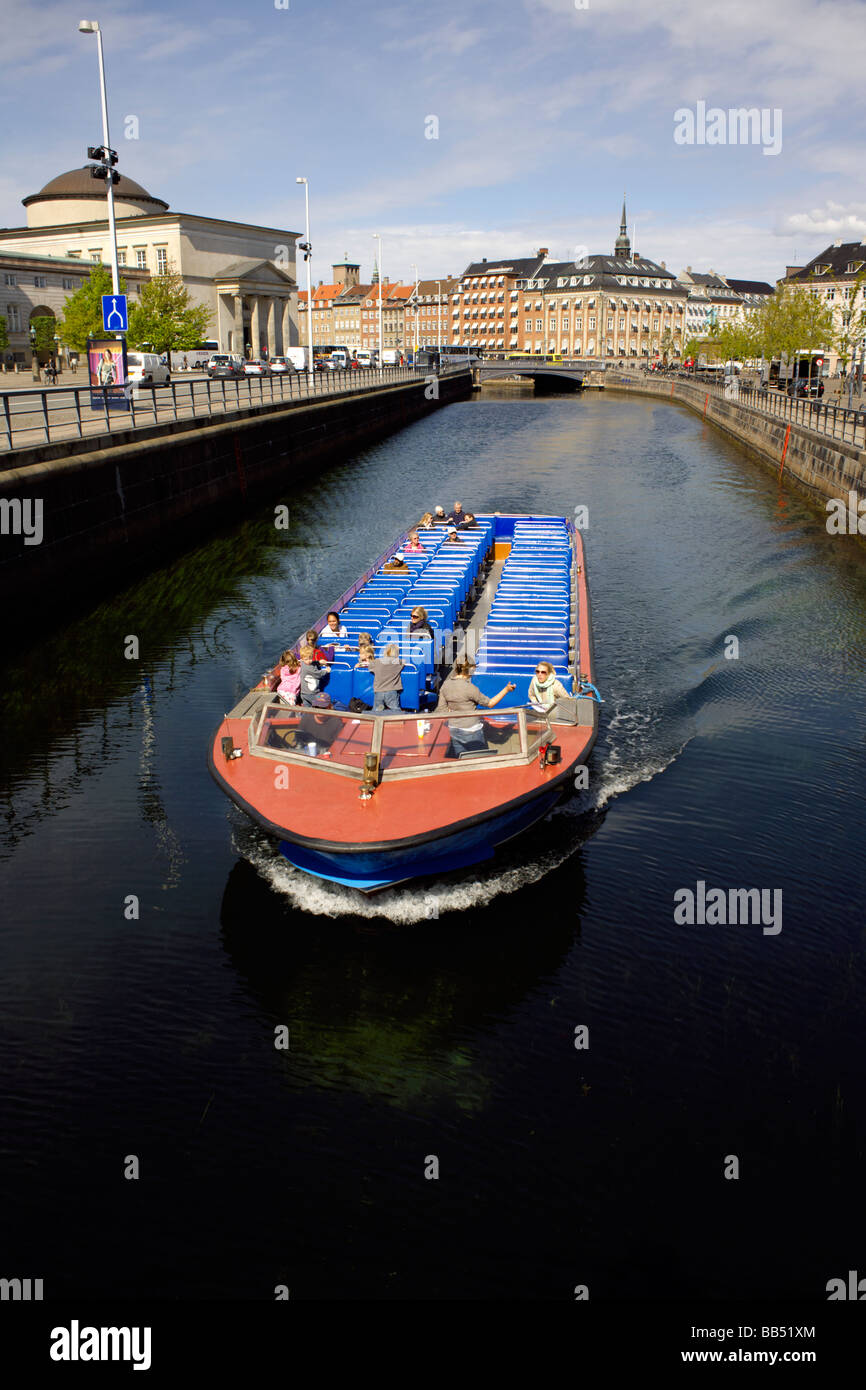 Canal trip boat, Gammel Strand canal, Copenhagen, Denmark,  Scandinavia Stock Photo