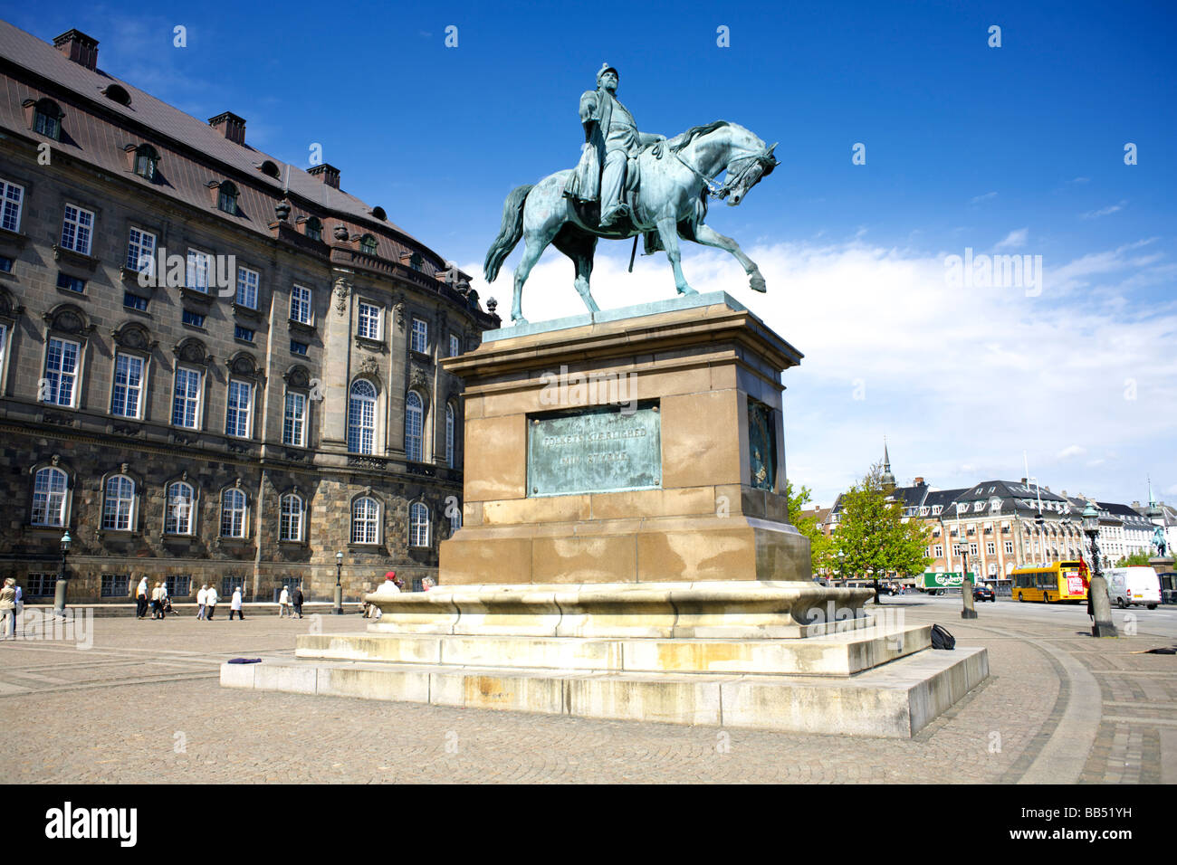Equestrian statue of King Frederik VII (1808 1863),  Copenhagen, Denmark Stock Photo