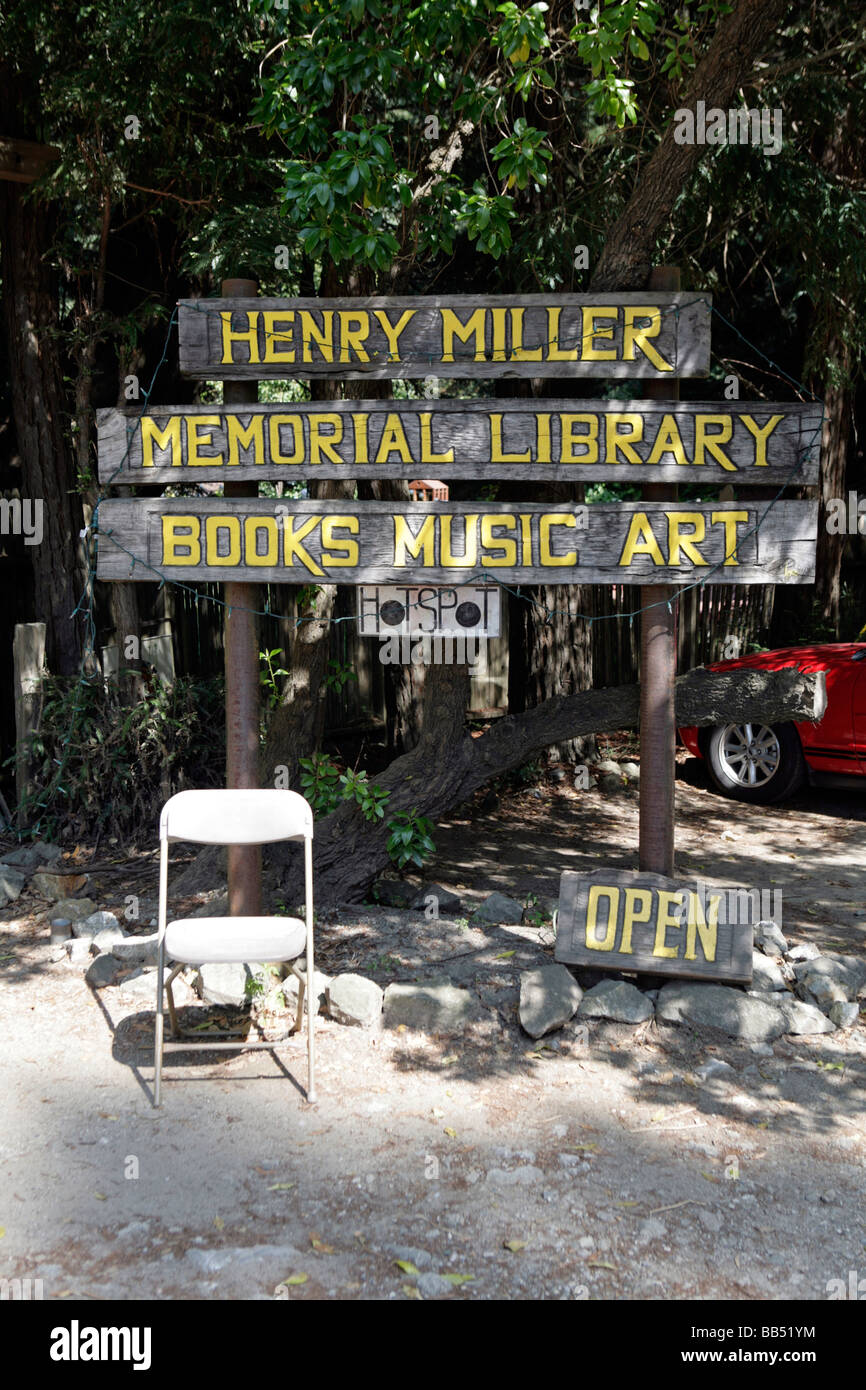 The Henry Miller Memorial Library, Big Sur, California Stock Photo