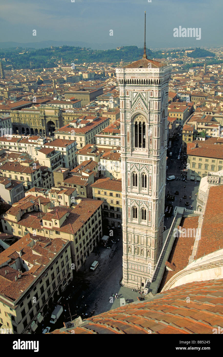 Elk140 3103 Italy Tuscany Florence Cathedral duomo campanile 14th century Stock Photo