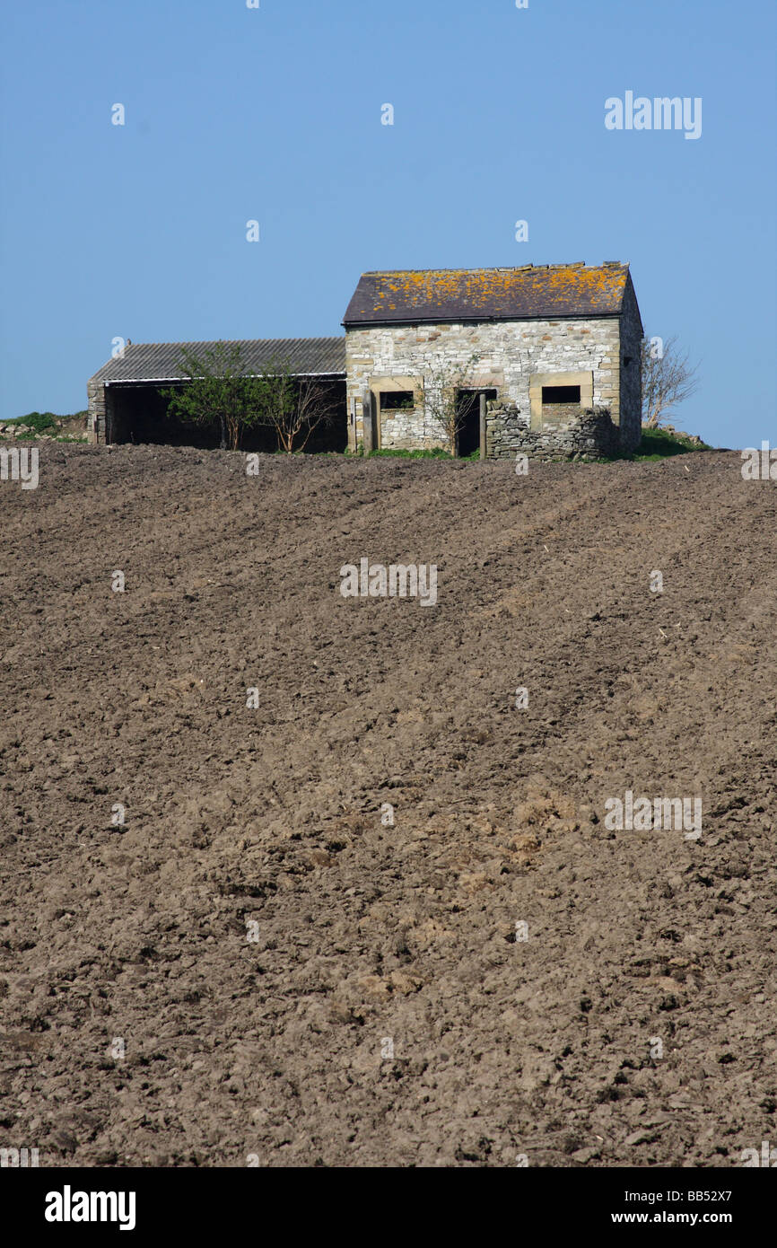 A traditional stone barn in the English countryside. Stock Photo