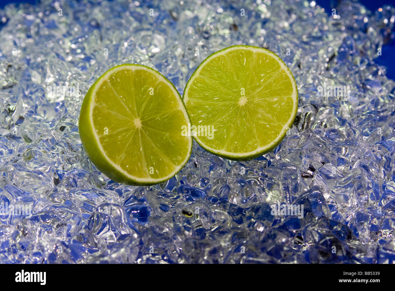 fresh lemon on ice Stock Photo Alamy