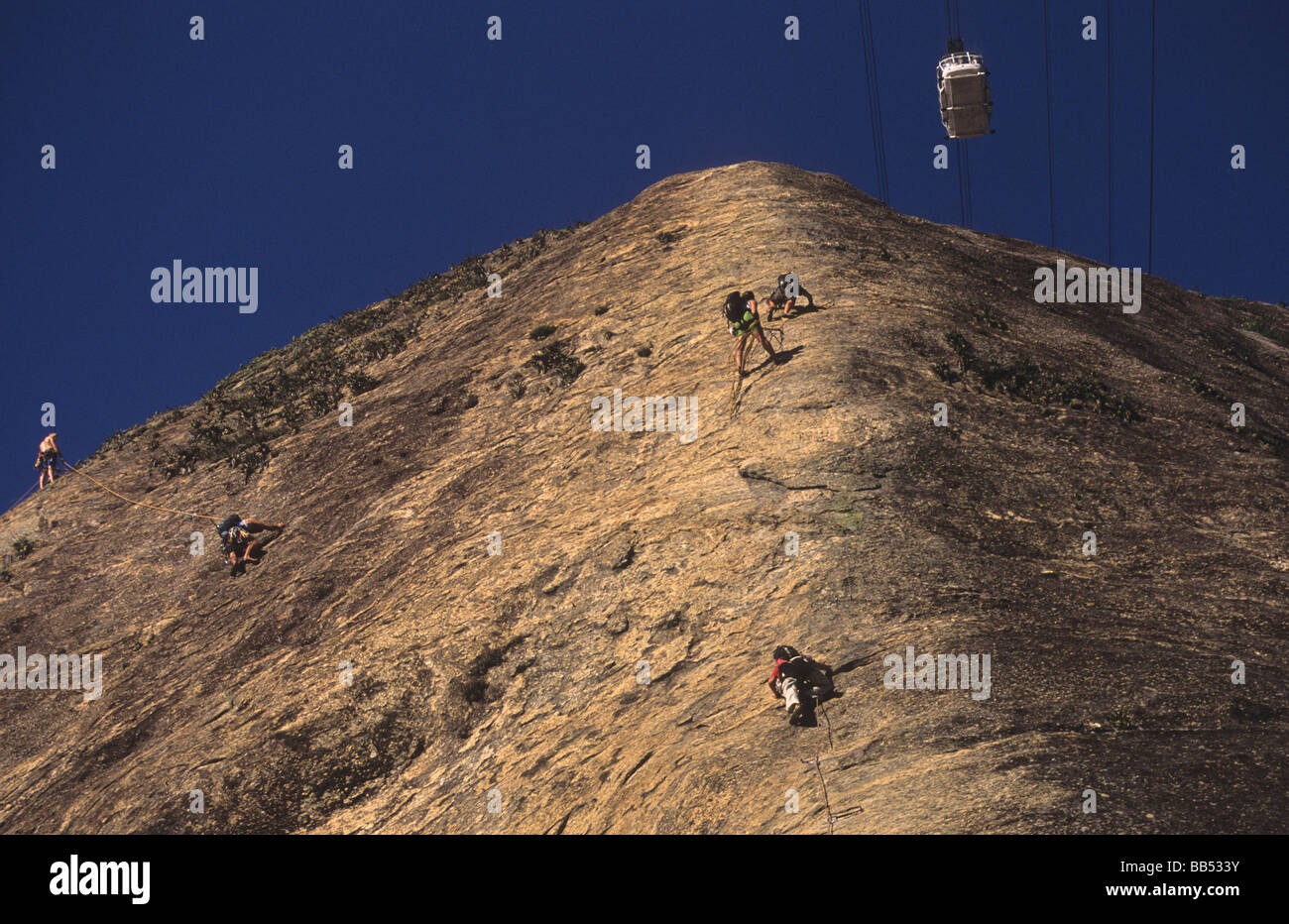 Rock Climbing Sugar Loaf Mountain Rio de Janeiro Brazil Stock Photo Alamy