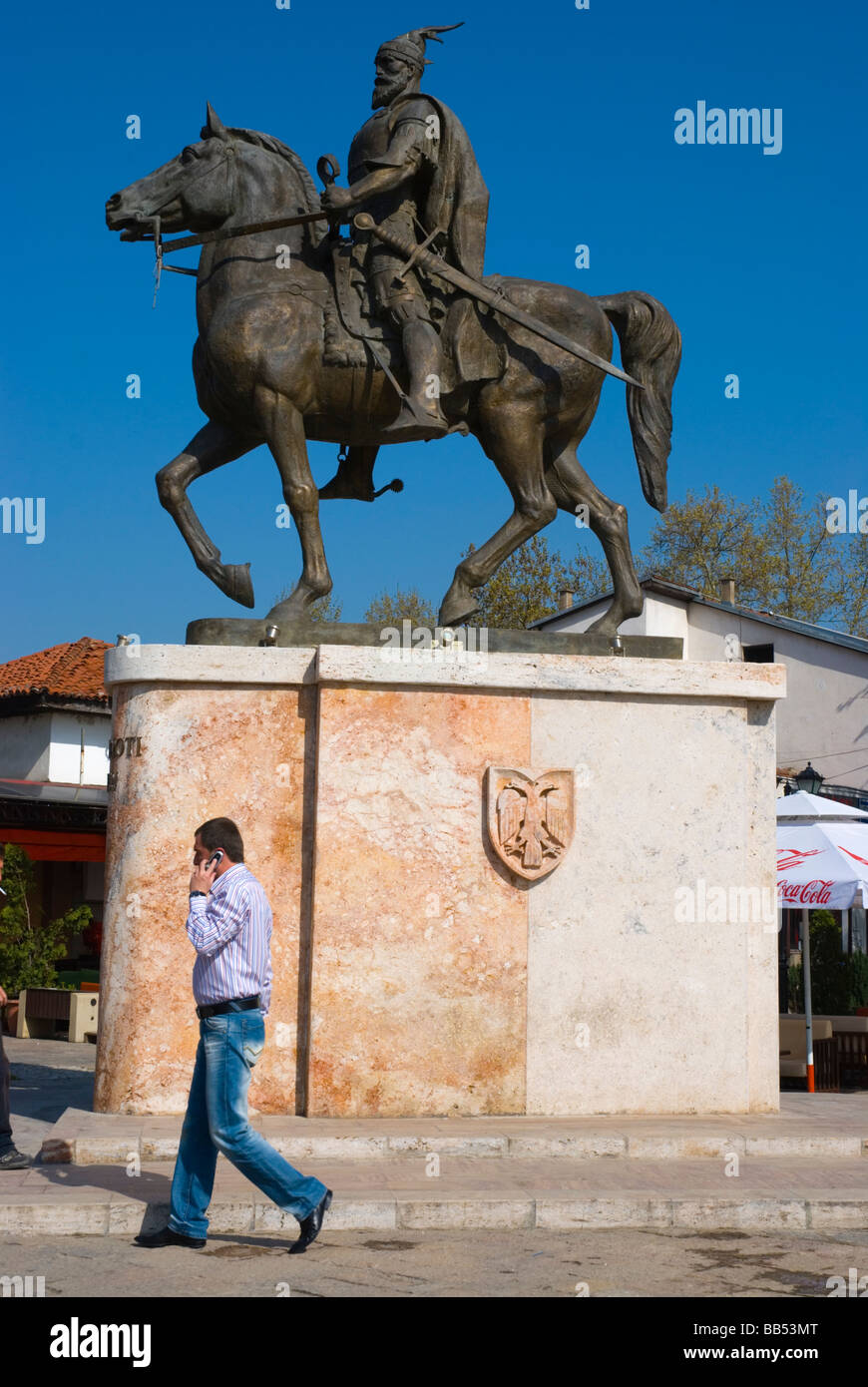 Skanderbeg statue in Carsija district of Skopje Macedonia Europe Stock ...