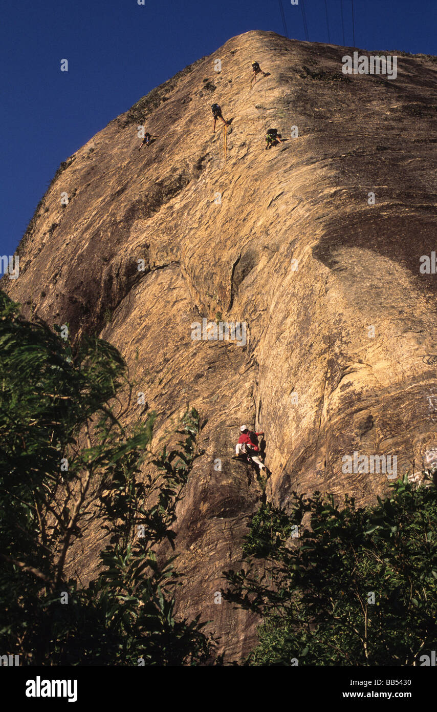 Rock Climbing Sugar Loaf Mountain Rio de Janeiro Brazil Stock Photo Alamy
