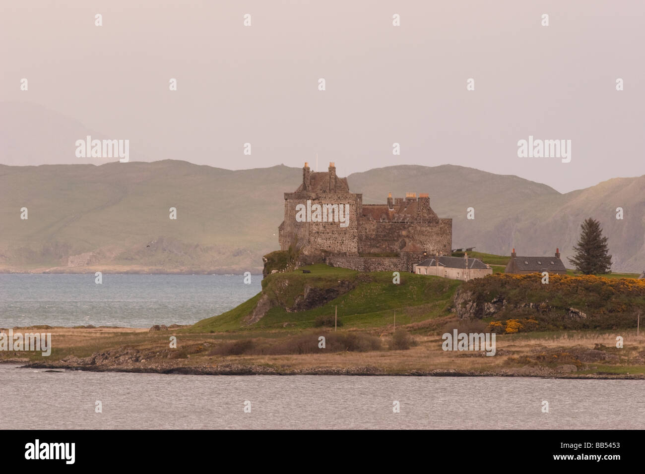 Duart Castle on the Isle of Mull in stormy weather Stock Photo