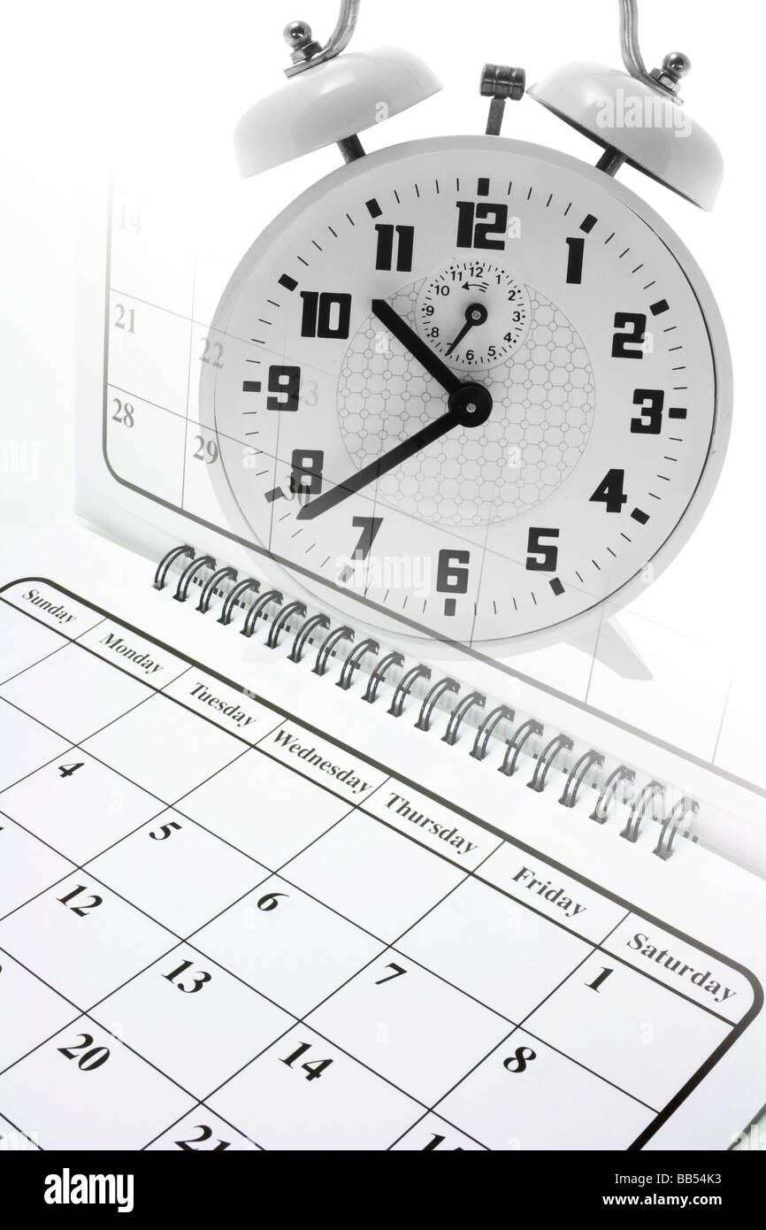 calendar-and-alarm-clock-stock-photo-alamy