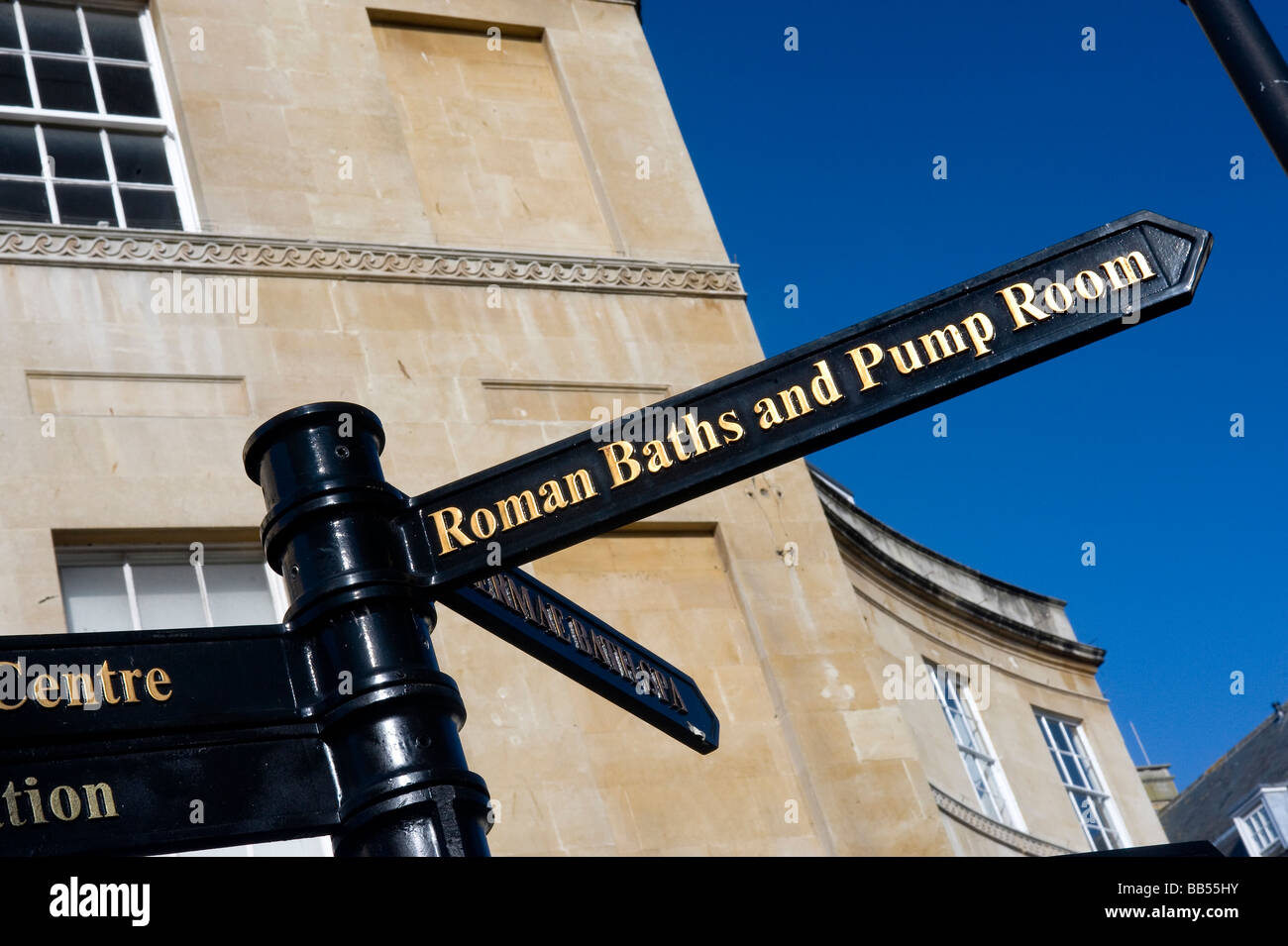 Bath, Roman bath street sign, Avon, England Stock Photo - Alamy