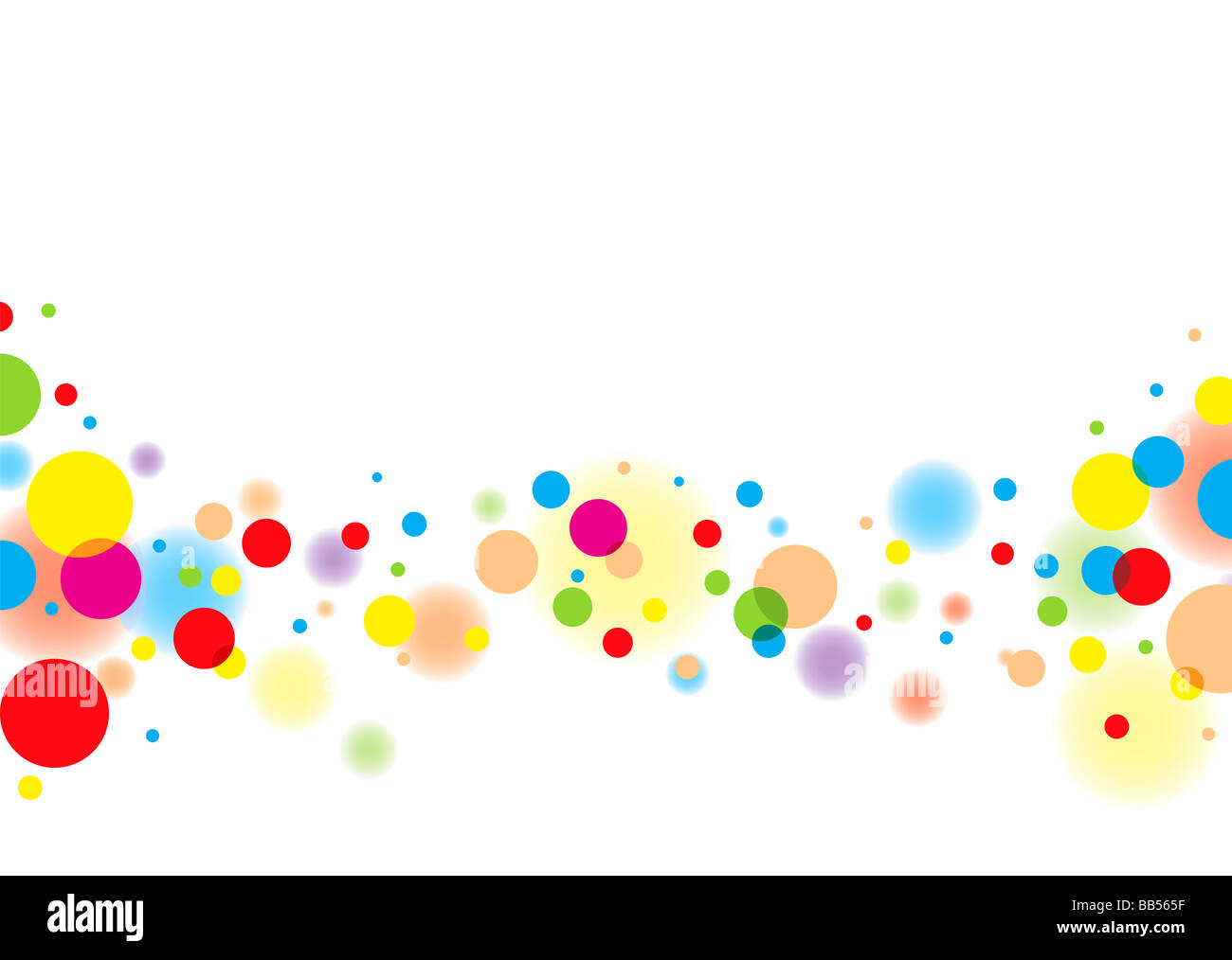 Subtle colorful bubble background with white copyspace and blur effect