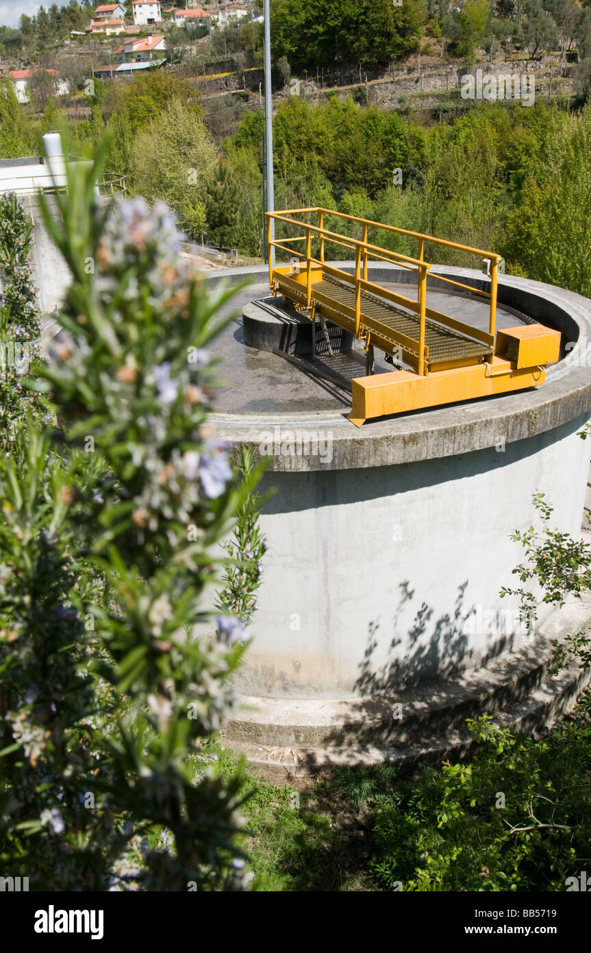 sedimentation tank in a wastewater treatment works Stock Photo