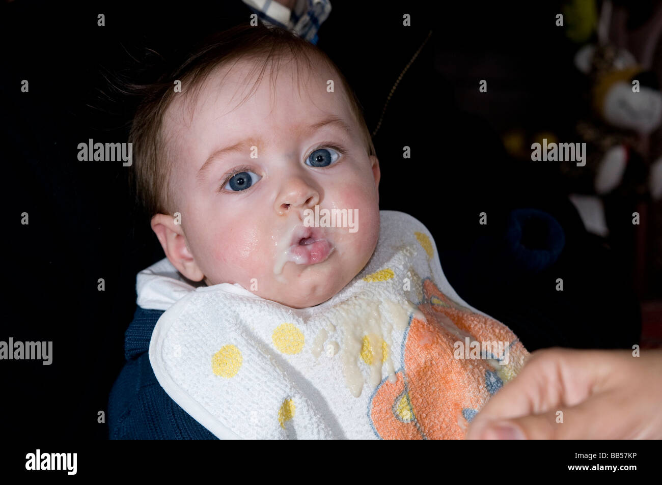 Six Month Old Baby Eating Baby Food Stock Photo Alamy six-month-old-baby-eating-baby-food-stock-photo-alamy
