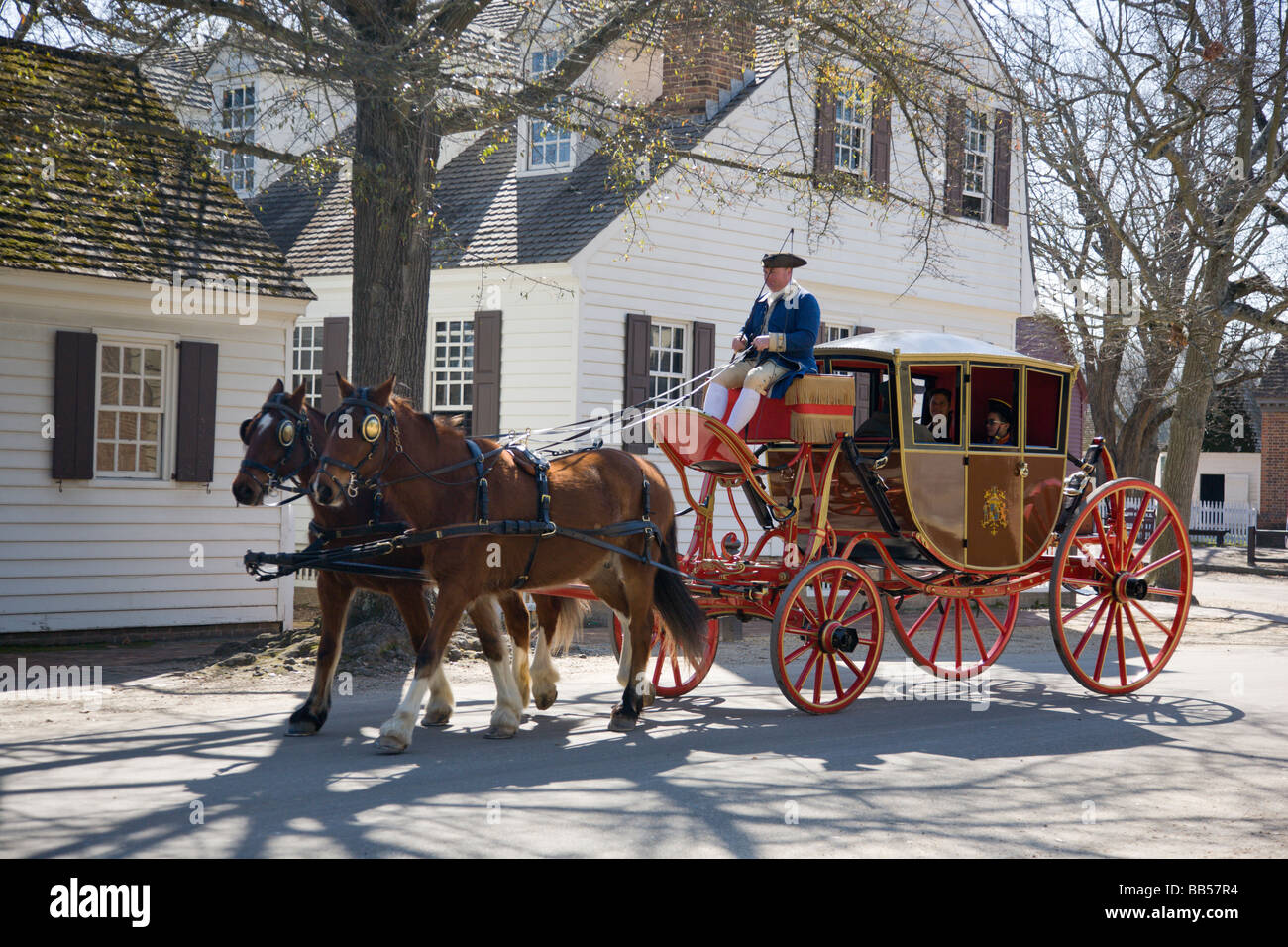 Horse drawn carriage colonial williamsburg virginia hires stock