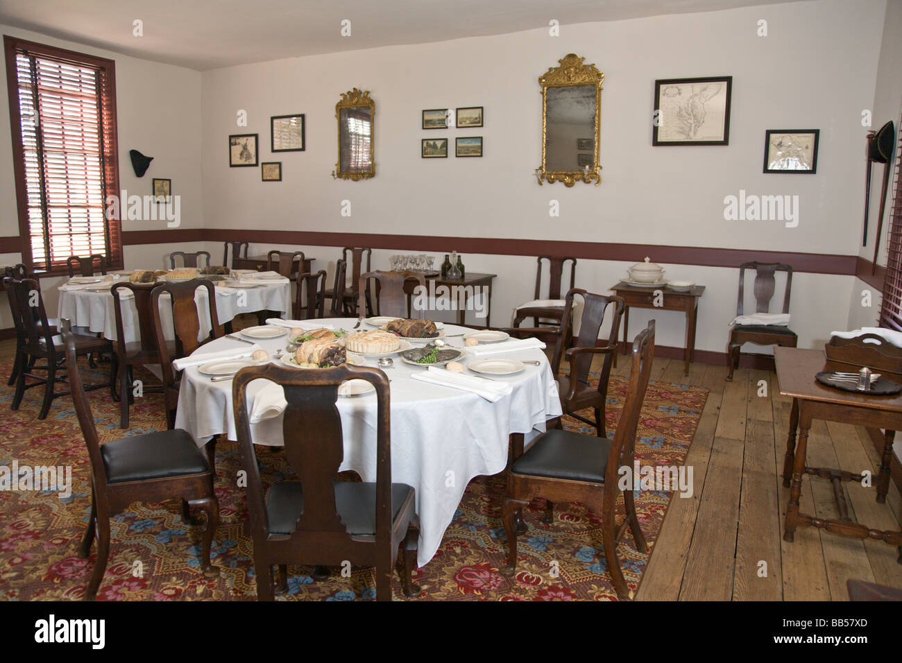 Interior of Wetherburn's Tavern in Colonial Williamsburg, Virginia