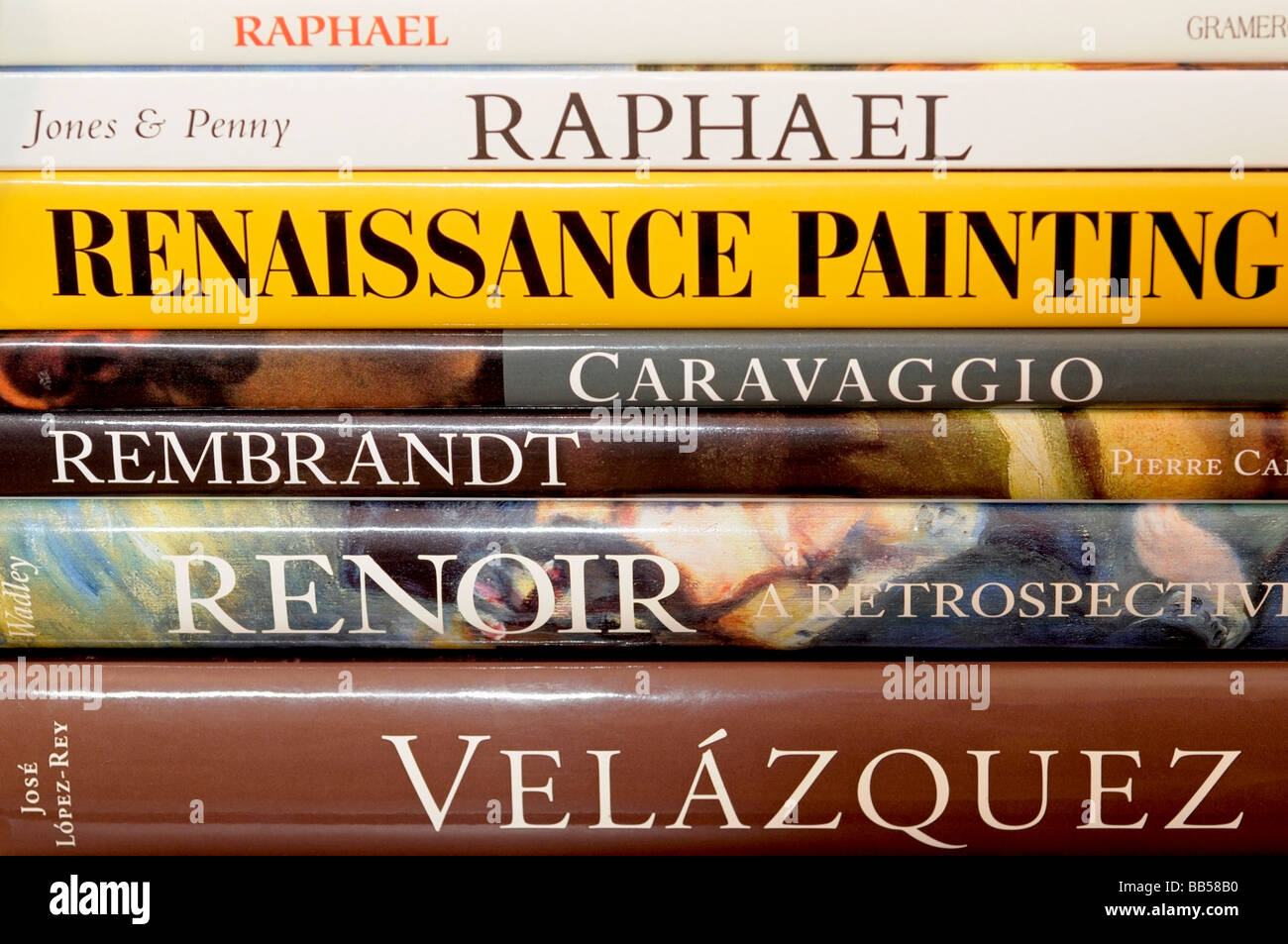 Book Spines Painters and Paintings Stock Photo