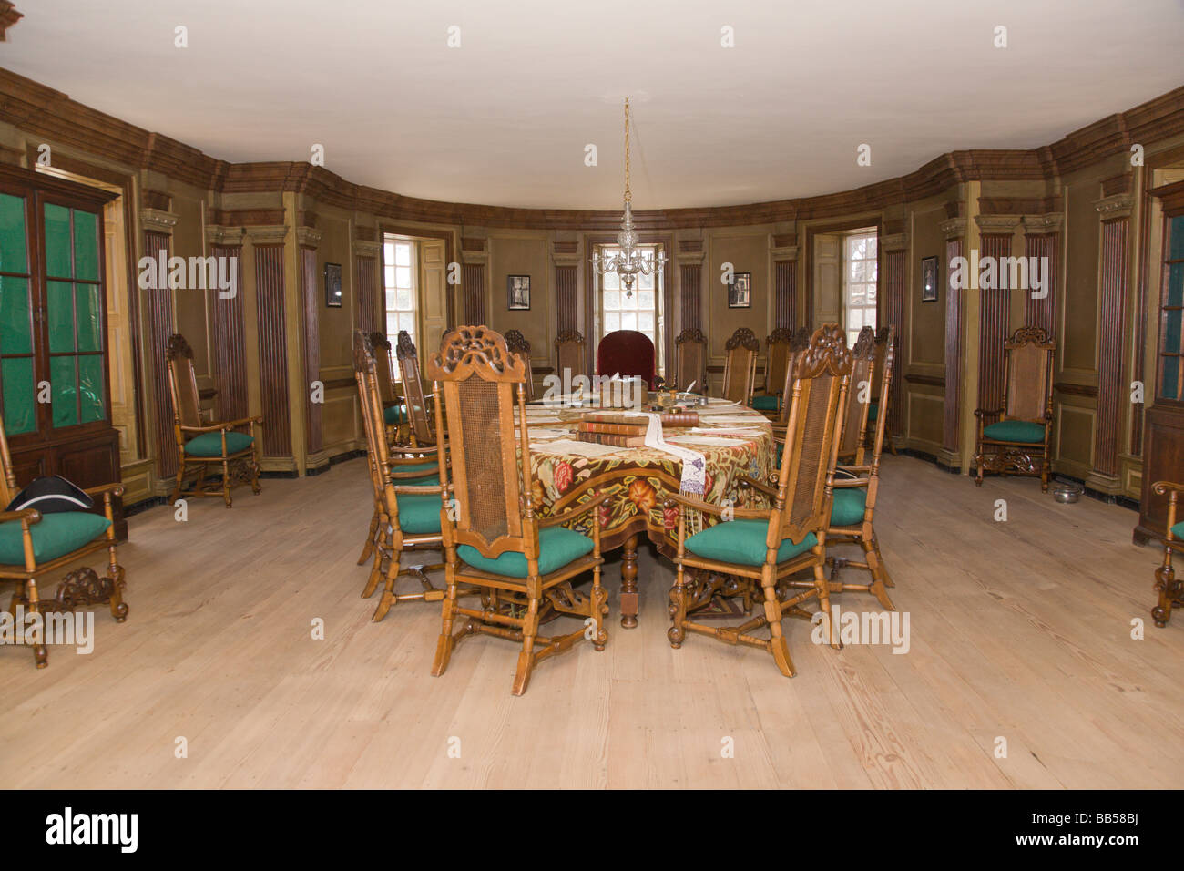Interior of Virginia's Capitol at Colonial Williamsburg, Virginia Stock