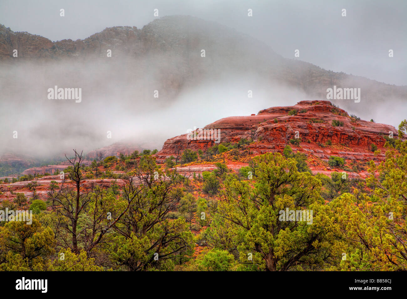 Red Rocks in Arizona in rainy weather Stock Photo - Alamy